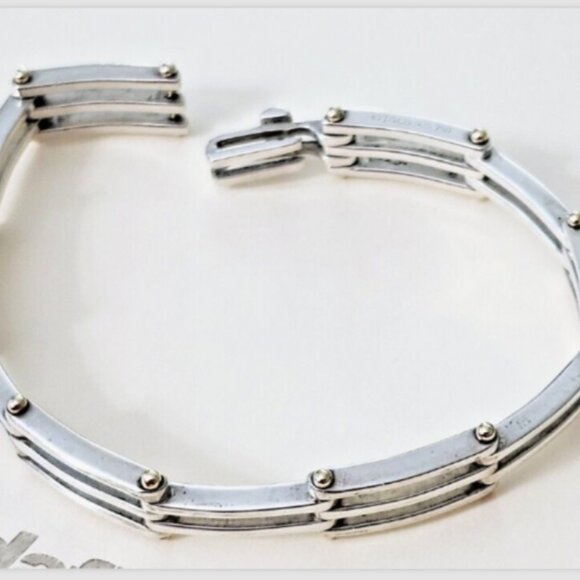 Tiffany & Co Gatelink  Bracelet 18K Gold & Sterling Silver Rare - Picture 2 of 6